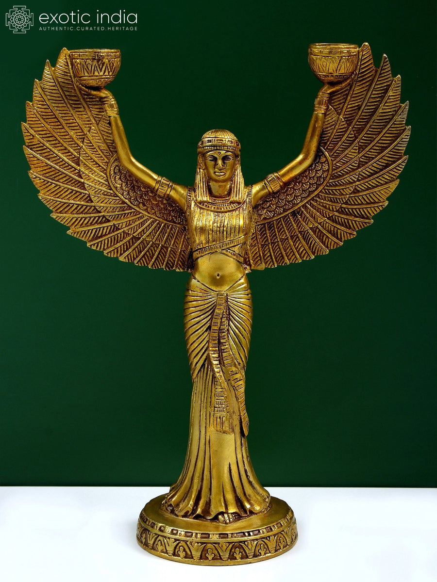 12" Goddess Isis Handmade Brass Statue