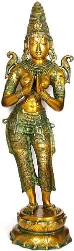 45" Large Brass Celestial Doorkeeper Statue | Handmade