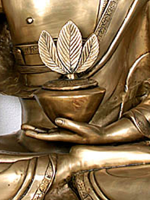 38" Large Medicine Buddha Brass Statue | Tibetan Buddhist Deity Idol