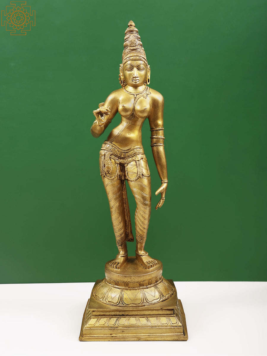 23" Devi Parvati Brass Idol for Pooja and Home Decor