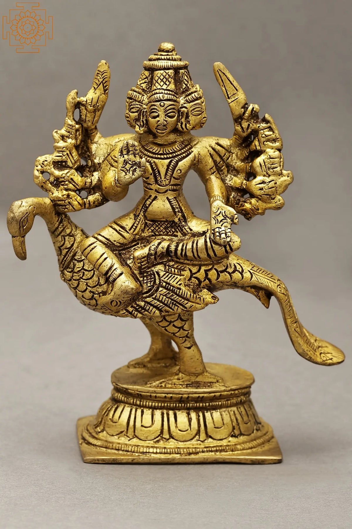 5" Karttikeya Brass Statue - Son of Shiva In Brass | Handmade | Made In India