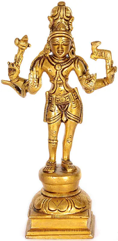 6" Handmade Lord Shiva Pashupatinath Brass Statue