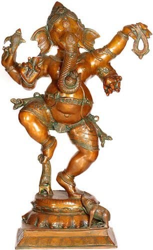 39" Large Size Nrittya Ganesha In Brass | Handmade | Made In India