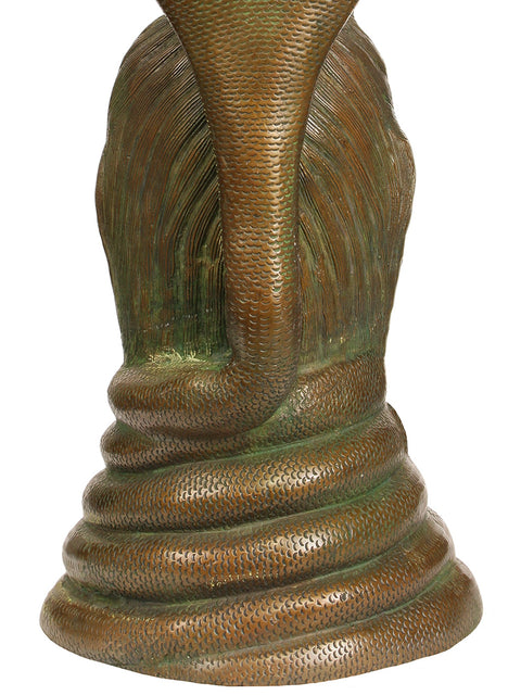 17" Shiva as Nagaraja Brass Statue – Handmade, Authentic Indian Craftsmanship