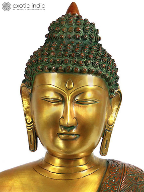 12" Buddha’s Statue in Bust Form In Brass