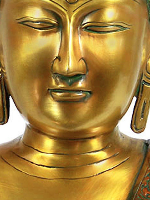 12" Buddha’s Statue in Bust Form In Brass