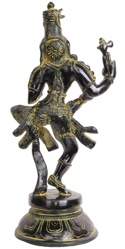 12" Dancing Ardhanarishvara (Shiva Shakti) Brass Statue | Handmade Figurine | Made in India