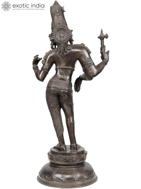 26" Shiva as Ardhanarishvara In Brass | Handmade | Made In India
