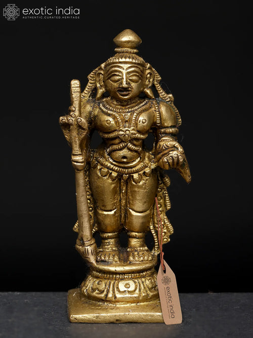 3" Hindu Tantric Deity Handmade Brass Sculpture