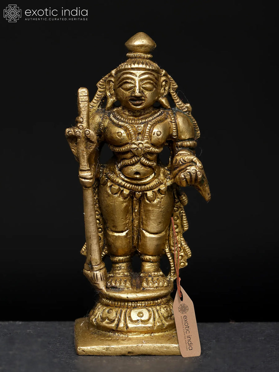 3" Hindu Tantric Deity Handmade Brass Sculpture