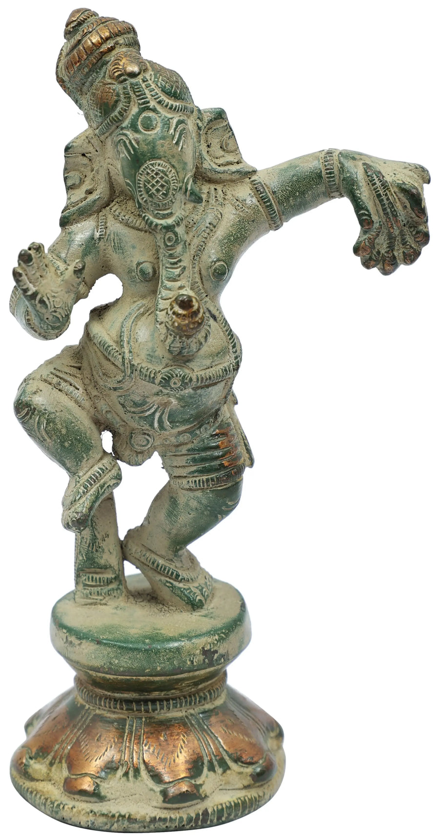 5" Dancing Ganesha Brass Statue Handmade