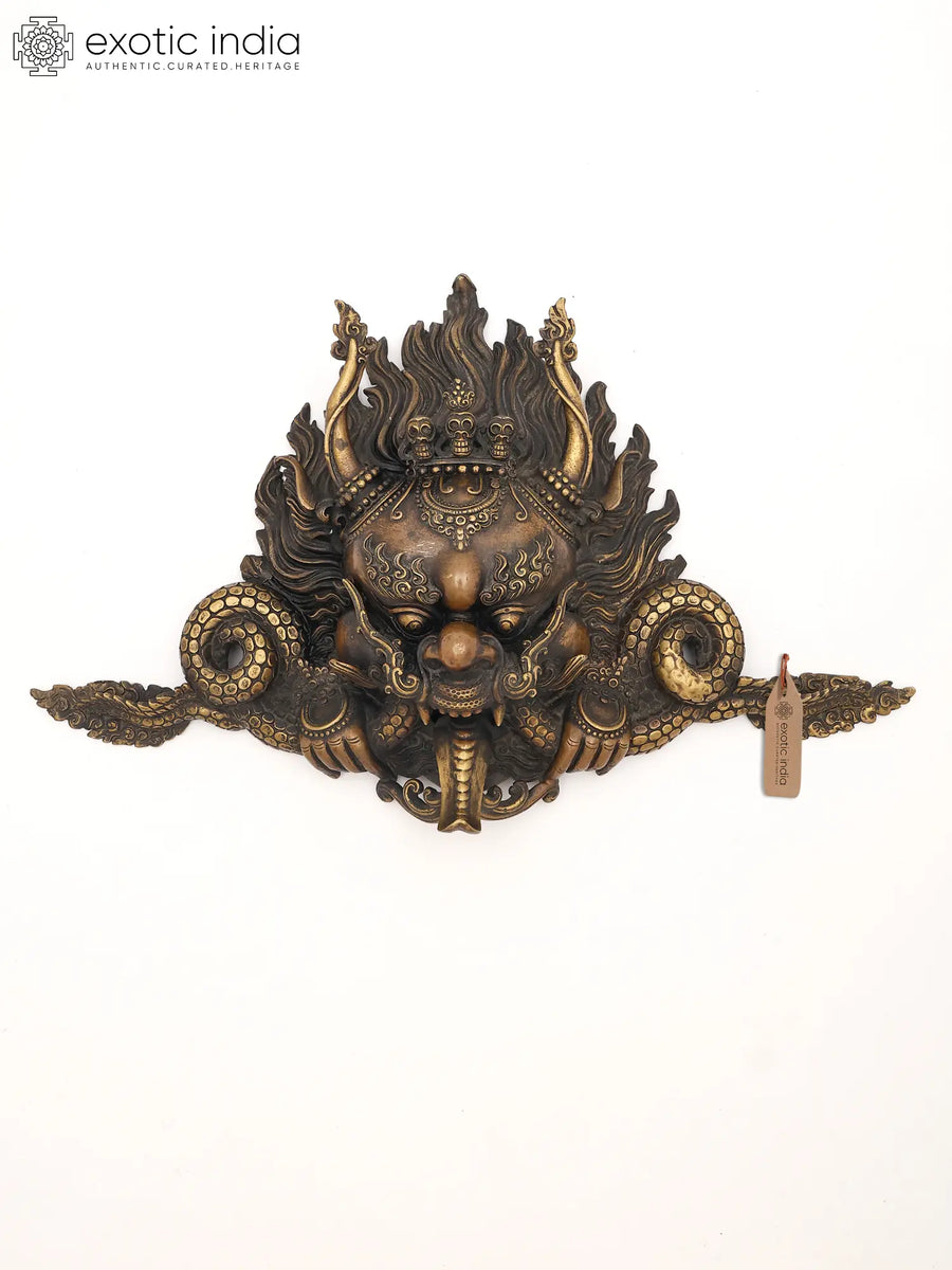 15" Yamantaka Brass Repousse Mask from Nepal