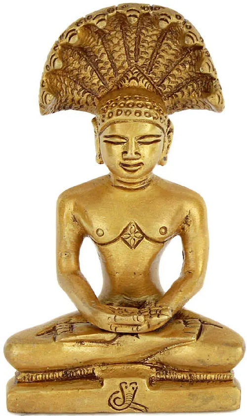 4" Adinatha Rishabha Deva Brass Statue Handmade