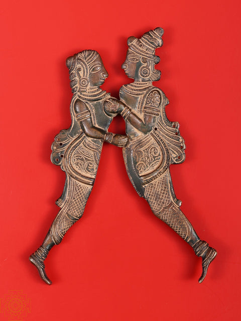 6" Amorous Couple Nut Cracker in Brass