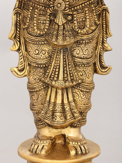 36" Large Deeplakshmi Statue in Brass