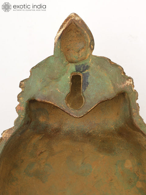 11" Buddha Face Wall Hanging Mask | Brass Statue