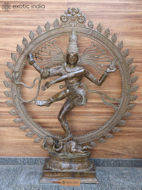 72" Nataraja Dancing Shiva Brass Statue for Home Decor