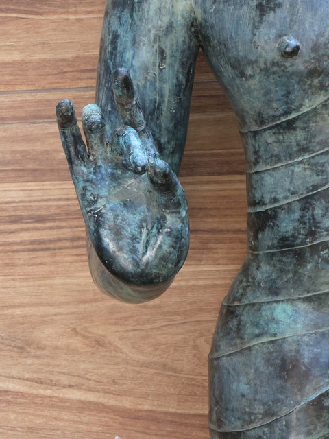 102" Huge Standing Lord Buddha in Karana Mudra | Brass Sculpture (Shipped by Sea Overseas)