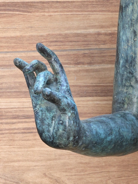 102" Huge Standing Lord Buddha in Karana Mudra | Brass Sculpture (Shipped by Sea Overseas)