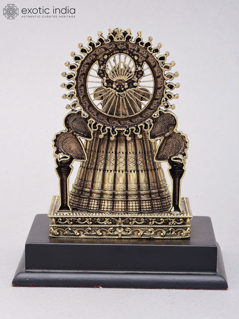 6" Small Superfine Khatu Shyam Ji | Brass Idol on Wood Base