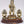 10" Superfine Standing Lord Hanuman in Blessing Gesture with Lamps | Brass Statue on Wood Base