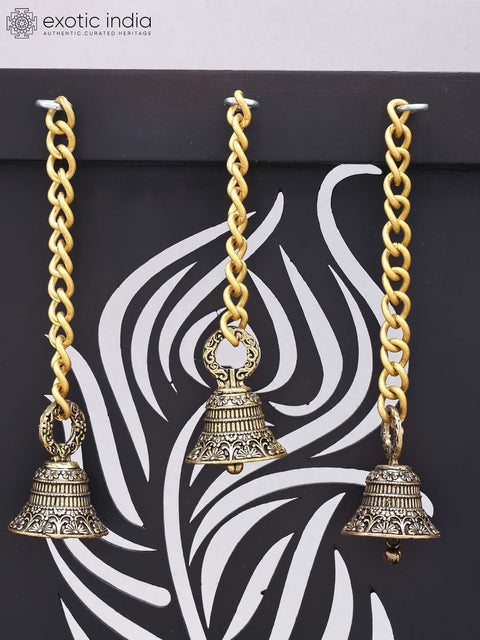 12" Superfine Butter Krishna with Cow and Peacock | Brass Statue with Designer Wood Frame