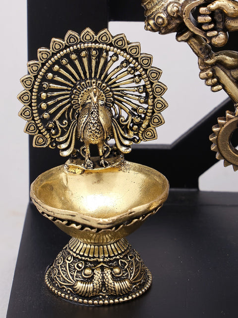 12" Ten Armed Panchamukhi Hanuman Seated on Designer Wood Frame