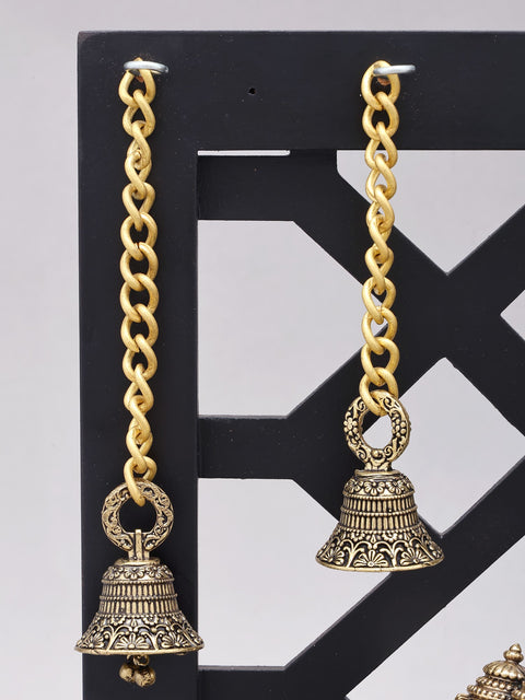 12" Ten Armed Panchamukhi Hanuman Seated on Designer Wood Frame