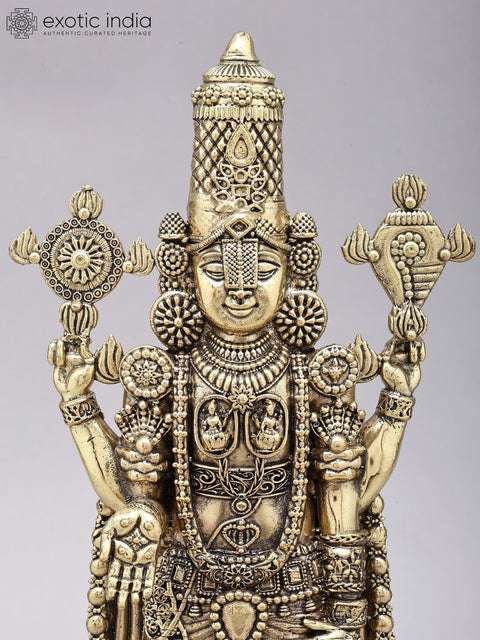 13" Superfine Tirupati Balaji (Venkateshvara) with All Dashavatara | Brass Statues on Wood Base