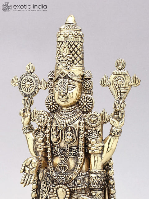 13" Superfine Tirupati Balaji (Venkateshvara) with All Dashavatara | Brass Statues on Wood Base