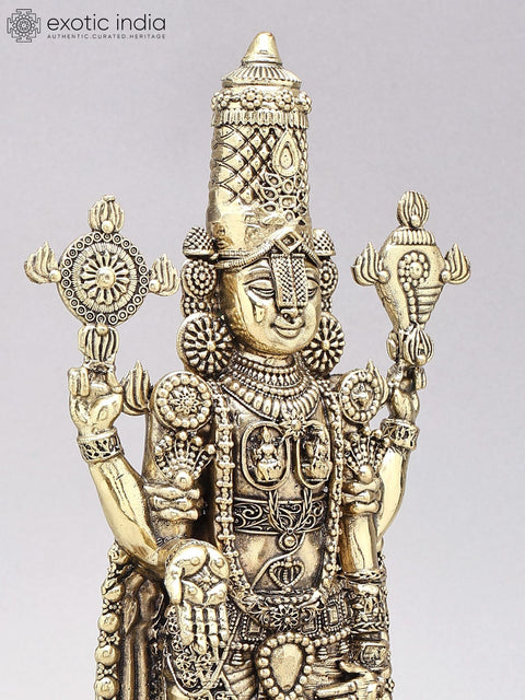 13" Superfine Tirupati Balaji (Venkateshvara) with All Dashavatara | Brass Statues on Wood Base
