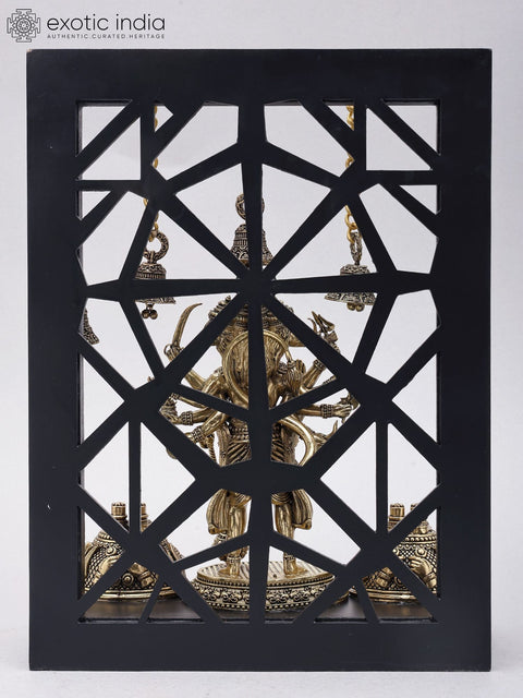 12" Divine Panchmukhi Hanuman with Hanging Temple Bells | Superfine Decorative Spiritual Shrine