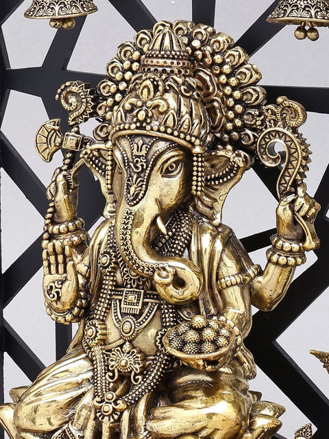 12" Superfine Blessing Lord Ganesha Idol with Wood Frame