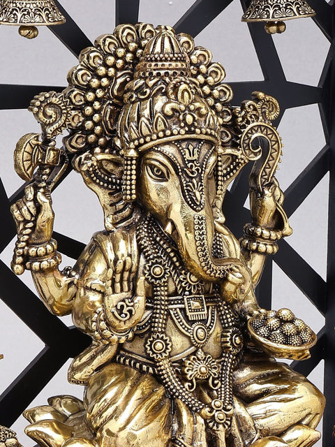 12" Superfine Blessing Lord Ganesha Idol with Wood Frame