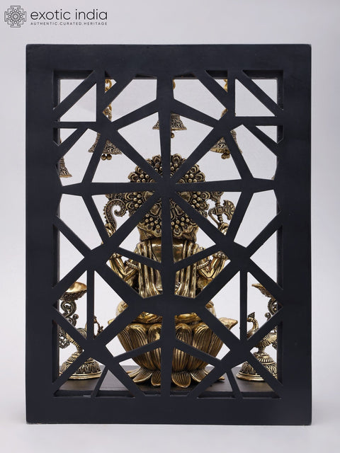 12" Superfine Blessing Lord Ganesha Idol with Wood Frame