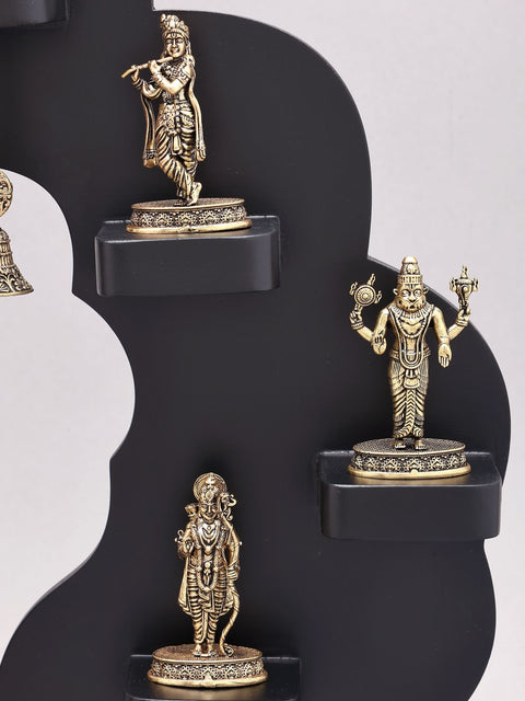 17" Superfine Dashavatara of Lord Vishnu with Designer Wood Frame