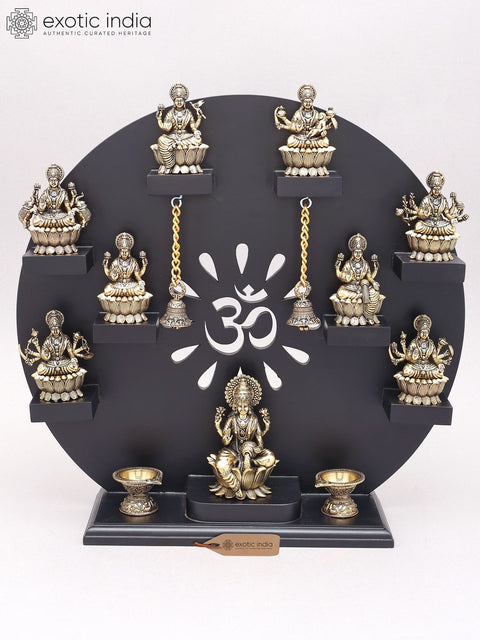 15" Superfine Ashtalakshmi Statues with Designer Om Frame