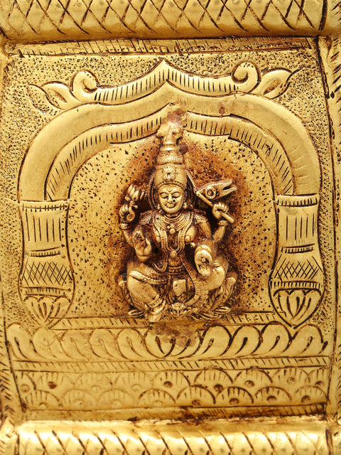 10" Ashtalakshmi Design Brass Planter | Home Decor