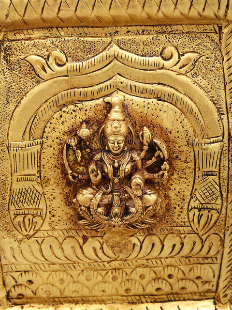 10" Ashtalakshmi Design Brass Planter | Home Decor