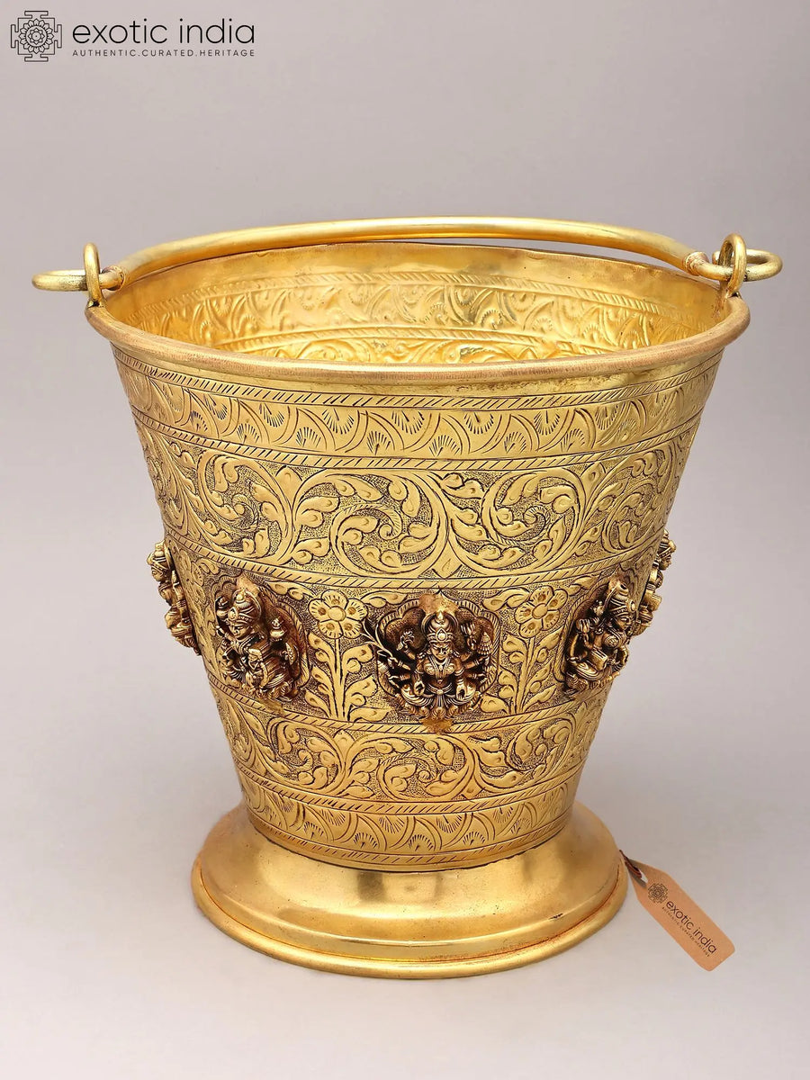 Brass Ashtalakshmi Bucket for Pooja Rituals