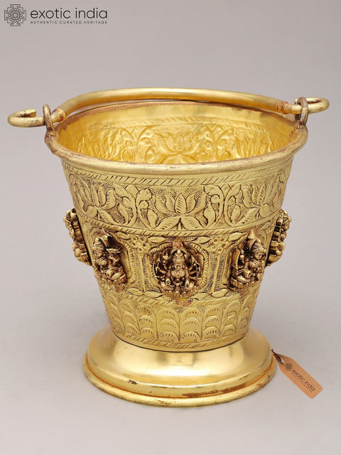 Bras Ashtalakshmi Bucket for Puja | Ritual Item