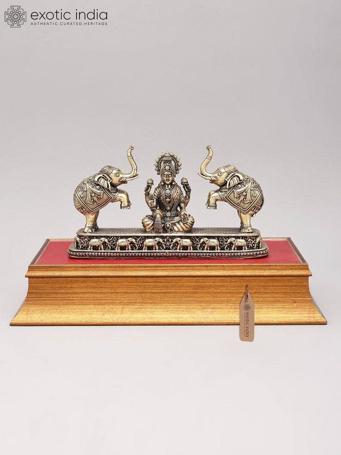 Superfine Gajalakshmi Small Sized Statues With Wooden Base