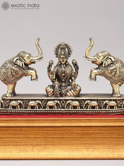 Superfine Gajalakshmi Small Sized Statues With Wooden Base