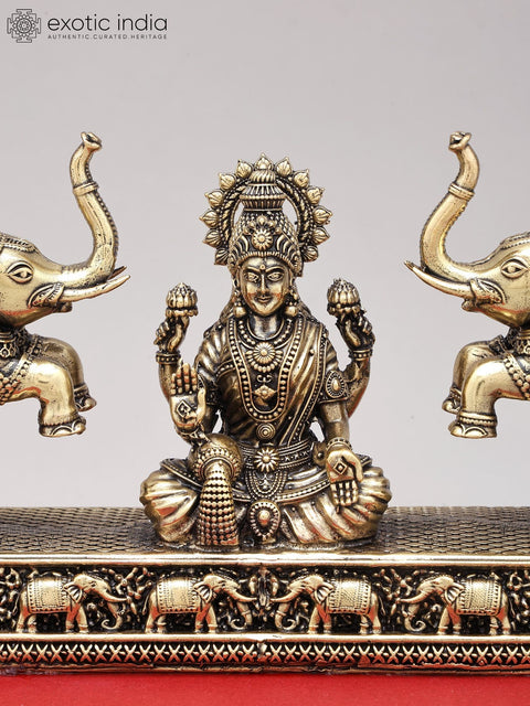 Superfine Gajalakshmi Small Sized Statues With Wooden Base