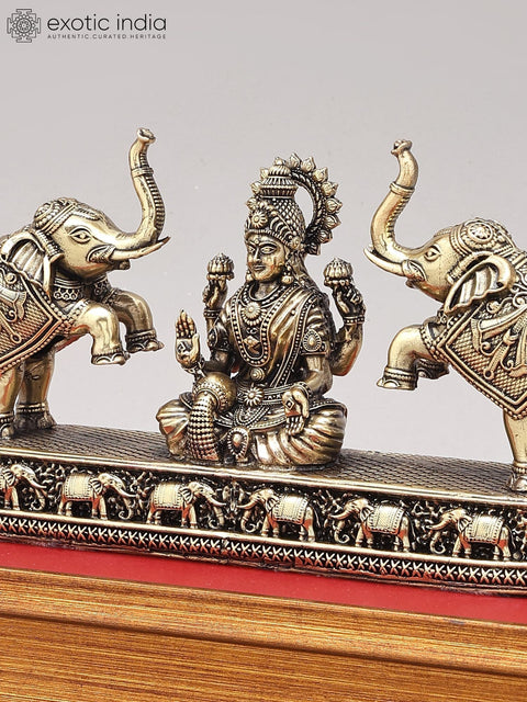 Superfine Gajalakshmi Small Sized Statues With Wooden Base