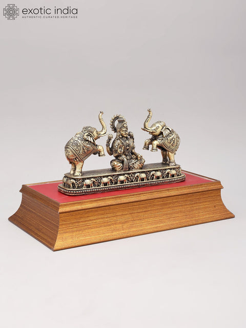 Superfine Gajalakshmi Small Sized Statues With Wooden Base