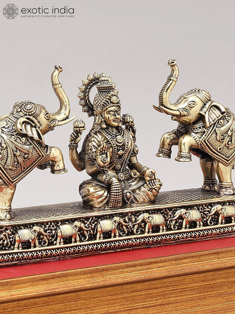 Superfine Gajalakshmi Small Sized Statues With Wooden Base