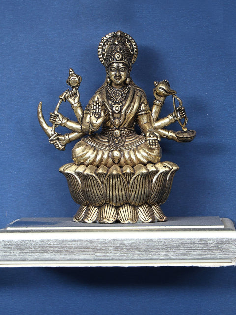 18" Superfine Ashtalakshmi Set in Brass with Designer Wood Frame | Wall Hanging