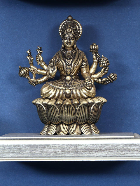 18" Superfine Ashtalakshmi Set in Brass with Designer Wood Frame | Wall Hanging