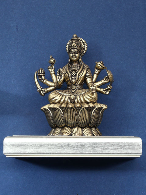 18" Superfine Ashtalakshmi Set in Brass with Designer Wood Frame | Wall Hanging